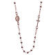 Halskette mit Rosenkranz aus 925er Silber, rosé s1