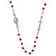 Halskette mit Rosenkranz aus 925er Silber, rot s1