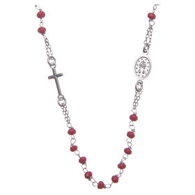 Classic rosary choker red in 925 sterling silver