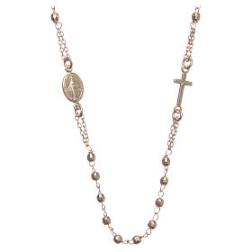 Halskette mit Rosenkranz aus 925er Silber, gold