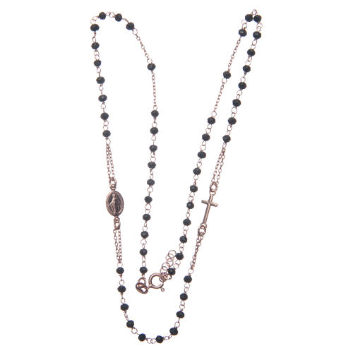 Classic rosary choker rosè and black colour in 925 sterling silver 3