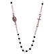 Classic rosary choker rosè and black colour in 925 sterling silver s1