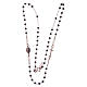 Classic rosary choker rosè and black colour in 925 sterling silver s3