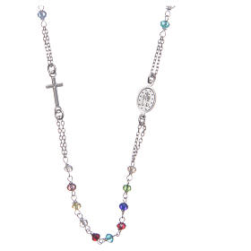 Classic rosary choker multicoloured 925 sterling silver