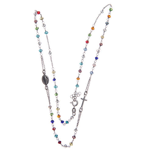 Classic rosary choker multicoloured 925 sterling silver 3