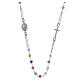 Classic rosary choker multicoloured 925 sterling silver s1