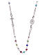 Classic rosary choker multicoloured 925 sterling silver s2