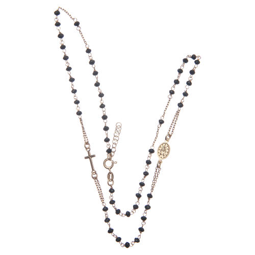Classic rosary choker gold and black 925 sterling silver 3