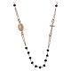 Classic rosary choker gold and black 925 sterling silver s1
