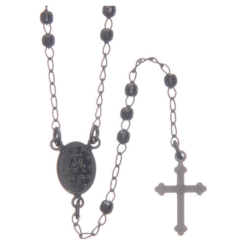 Classic rosary smoky black in 925 sterling silver 2