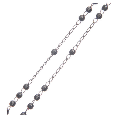 Classic rosary smoky black in 925 sterling silver 3