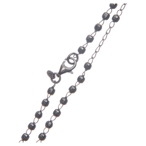 Classic rosary smoky black in 925 sterling silver 4
