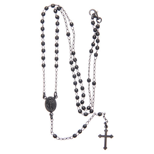 Classic rosary smoky black in 925 sterling silver 5