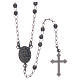 Classic rosary smoky black in 925 sterling silver s2