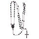 Classic rosary smoky black in 925 sterling silver s5