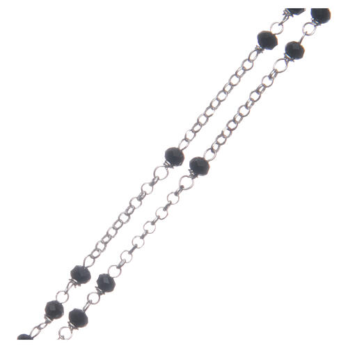 Rosenkranz im klassischen Stil aus 925er Silber mit schwarzen Perlen 3