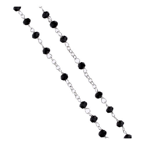 Rosenkranz im klassischen Stil aus 925er Silber mit schwarzen Perlen 3