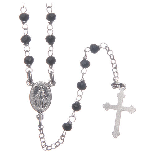 Classic rosary black in 925 sterling silver 1