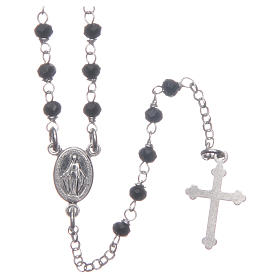 Rosario classico colore nero argento 925