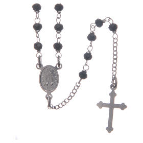 Rosario classico colore nero argento 925