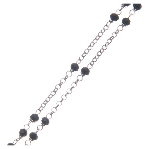 Rosario classico colore nero argento 925 3