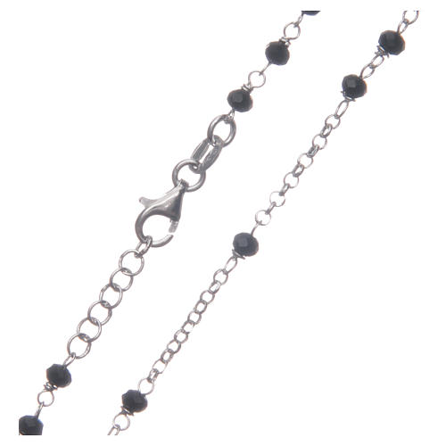 Rosario classico colore nero argento 925 4
