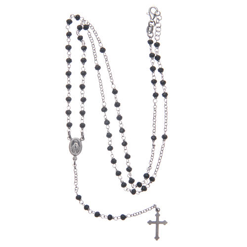 Rosario classico colore nero argento 925 5