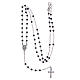 Rosario classico colore nero argento 925 s5