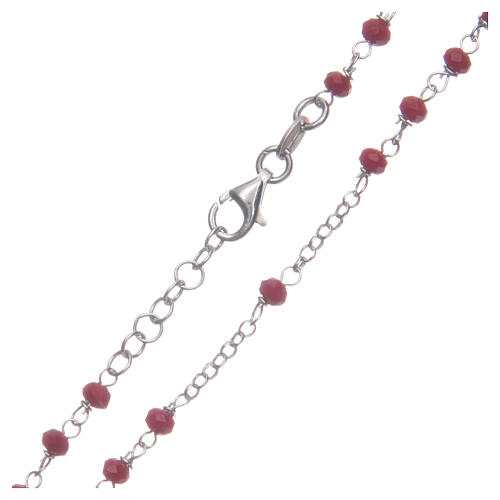 Rosenkranz im klassischen Stil aus 925er Silber mit roten Perlen 4