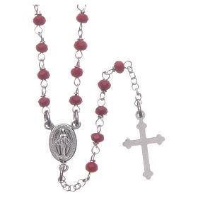 Classic rosary choker red in 925 sterling silver