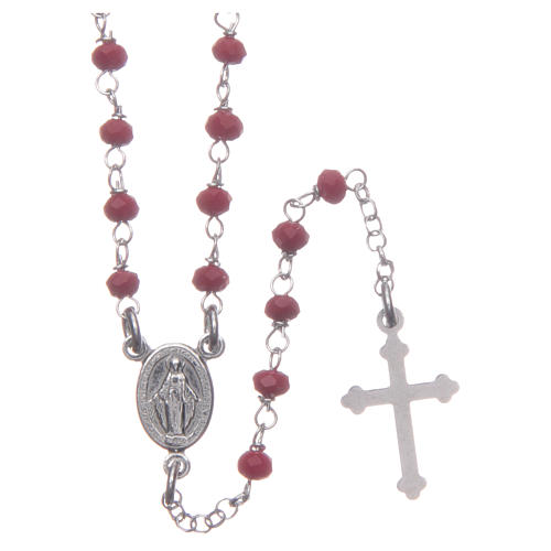 Classic rosary choker red in 925 sterling silver 1