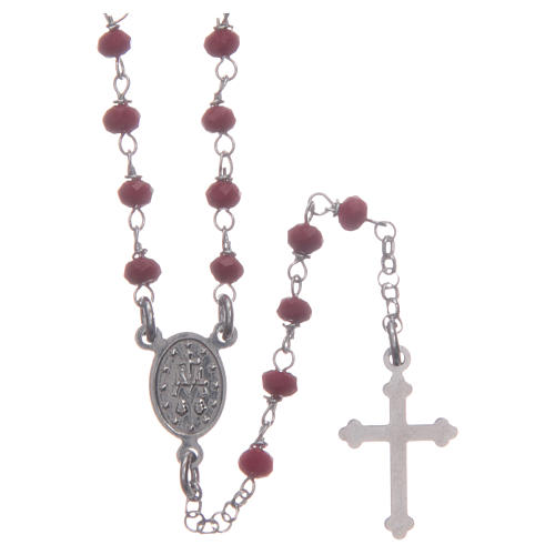 Classic rosary choker red in 925 sterling silver 2