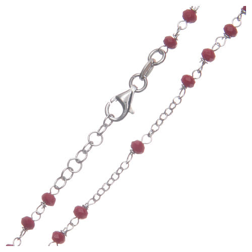 Classic rosary choker red in 925 sterling silver 4