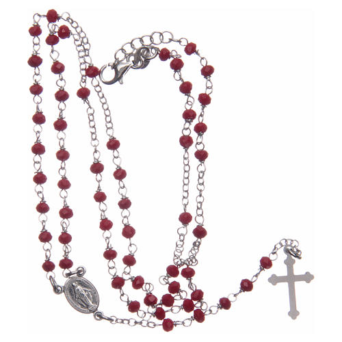 Classic rosary choker red in 925 sterling silver 5