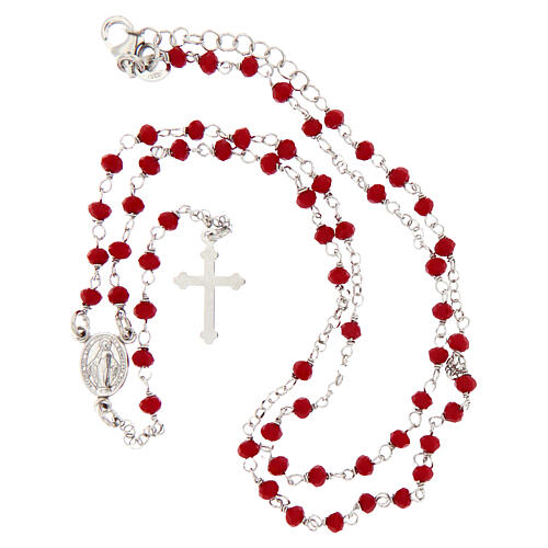 Classic rosary choker red in 925 sterling silver 4