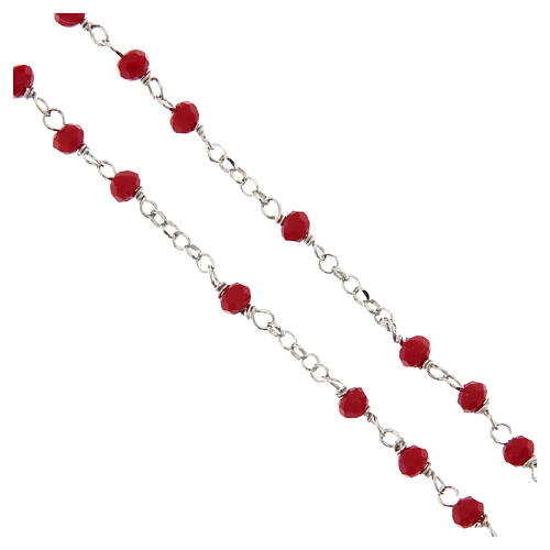 Chapelet classique couleur rouge argent 925 3