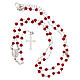 Classic rosary choker red in 925 sterling silver s4