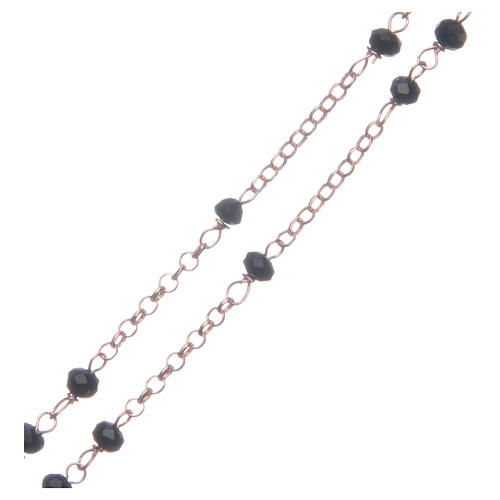 Rosario classico colore rosé nero argento 925 3
