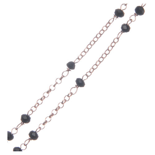 Classic rosary rosè and black colour in 925 sterling silver 3