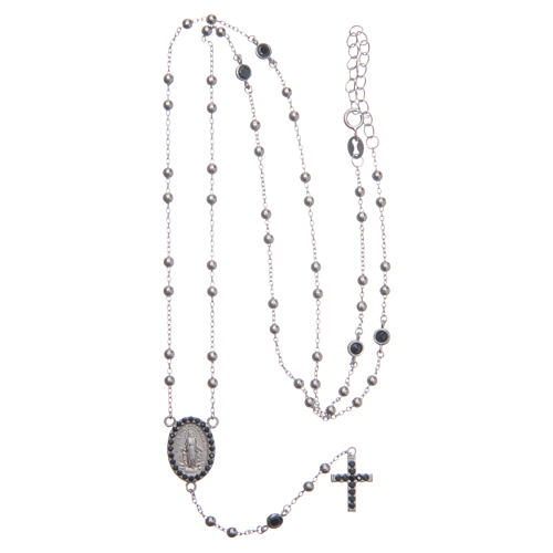 Classic rosary silver with black zircons in 925 sterling silver 5