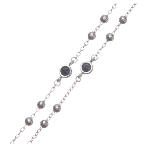 Rosario classico silver zirconi neri argento 925 3