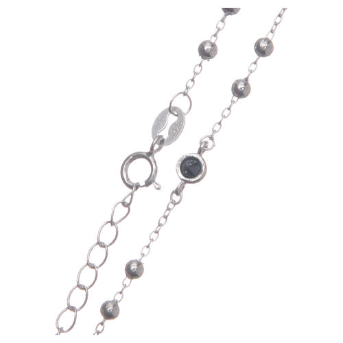 Rosario classico silver zirconi neri argento 925 4