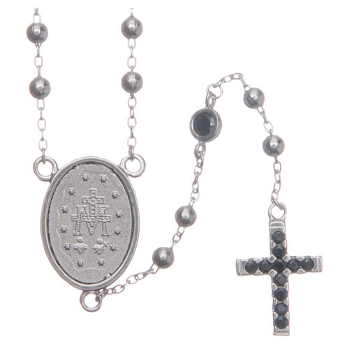 Classic rosary silver with black zircons in 925 sterling silver 2
