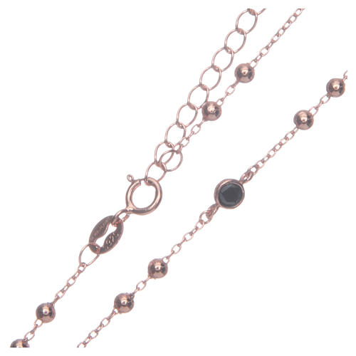 Classic rosary rosè with black zircons 925 sterling silver 4