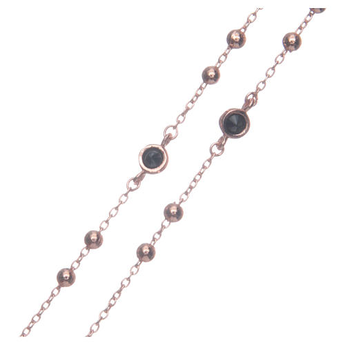 Classic rosary rosè with black zircons 925 sterling silver 3