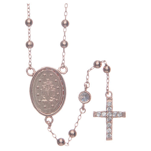 Classic rosary rosè with white zircons in 925 sterling silver 2