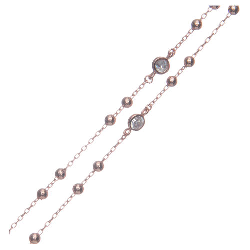 Classic rosary rosè with white zircons in 925 sterling silver 3
