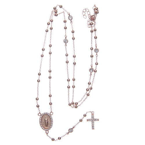 Classic rosary rosè with white zircons in 925 sterling silver 5