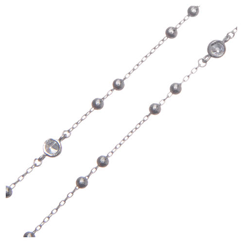 Rosary choker Saint Rita silver with white zircons in 925 sterling silver 3
