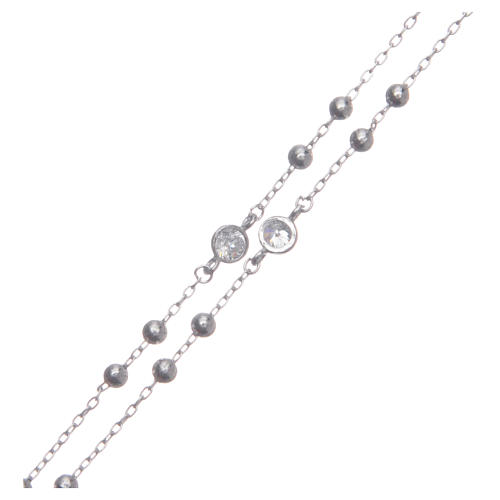 Rosary choker Saint Rita silver with white zircons in 925 sterling silver 4